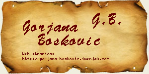 Gorjana Bošković vizit kartica